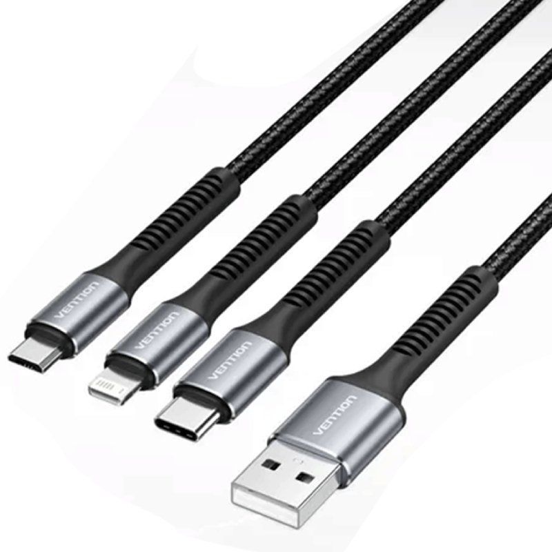 Cable USB 2.0 Lightning /  USB Tipo-C / Micro USB
