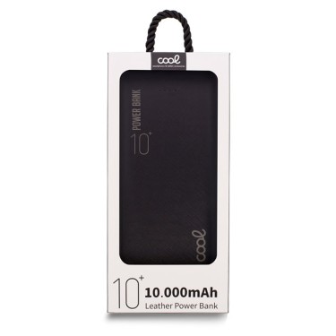 BATERIA EXTERNA 10.000 MAH 2USB LEATHER NEGRO