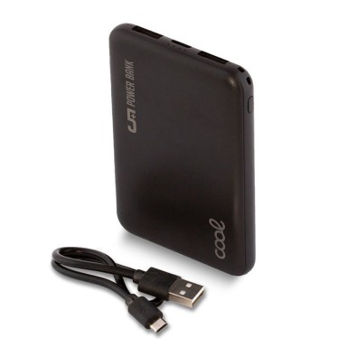 BATERIA EXTERNA 5.000 mAh COOL LEATHER NEGRO