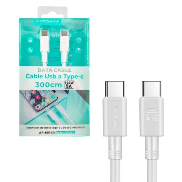 CABLE DATOS CARGA ULTRA RÁPIDA 3.0A USB-C 5A 3M