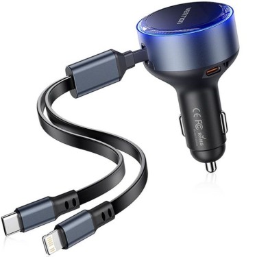 Cargador Coche Vention FFOB0 1xUSB Tipo-C 30W