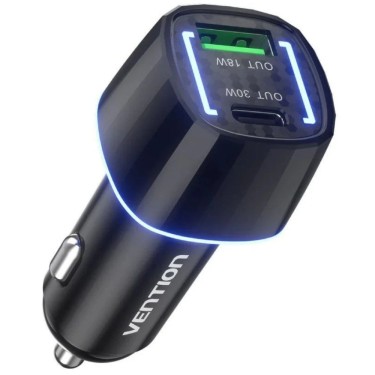 Cargador de Coche Vention FFRB0 1xUSB-Tipo C 48W