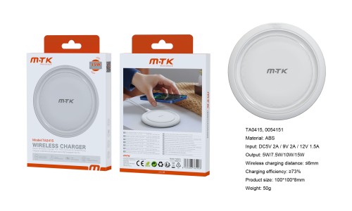Cargador Inalambrico para Movil y Auricular 15W BL