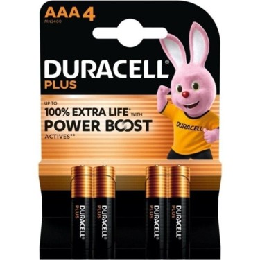 Pack de 4 Pilas AAA Duracell Plus Alcalinas
