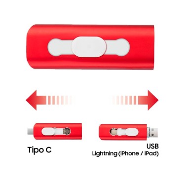 PENDRIVE USB 32GB COOL ( 3 en 1) LIGHT/TIPOC